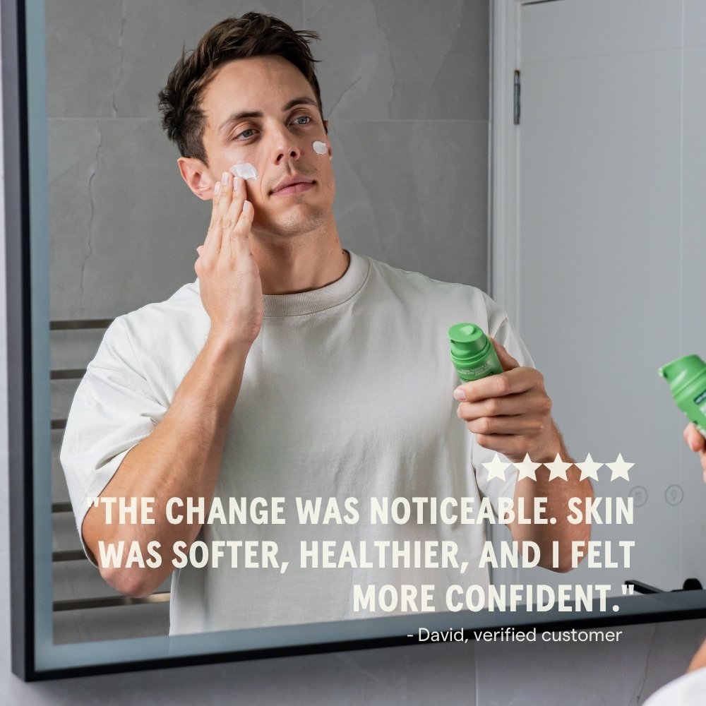 Two Dudes night moisturiser customer review card