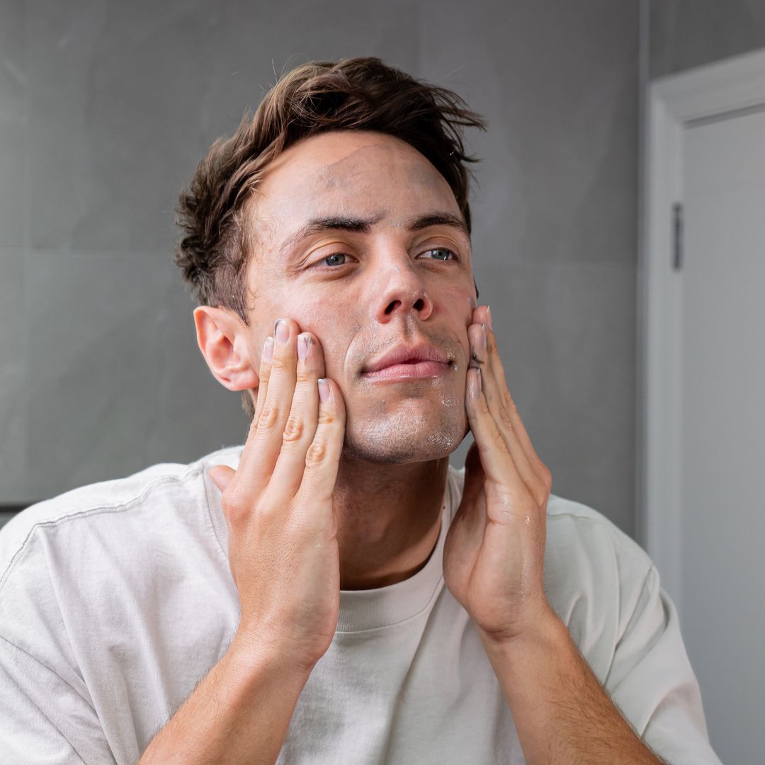 Two Dudes three step skincare routine diagram