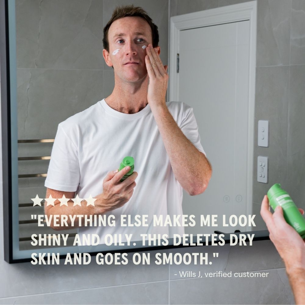 Two Dudes daily moisturiser customer review card