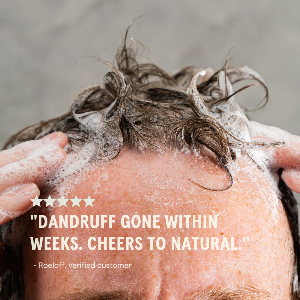 Two Dudes shampoo customer review card