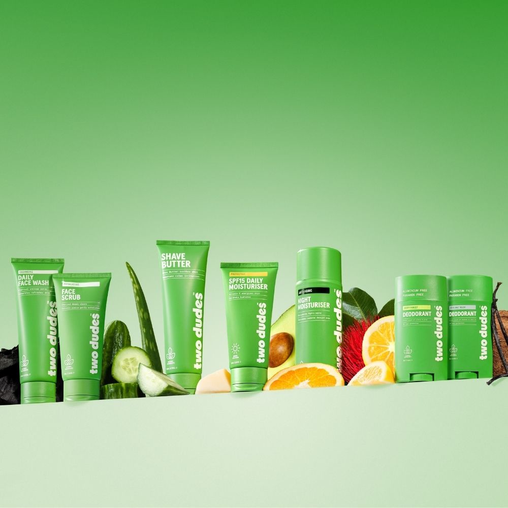 Two Dudes face & pits bundle ingredients panel